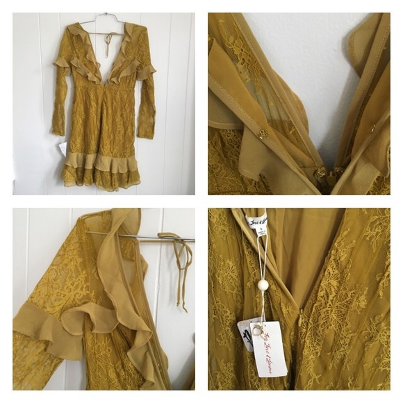 NWT For Love & Lemons  Lace Ruffles Party Dress - Picture 7 of 7